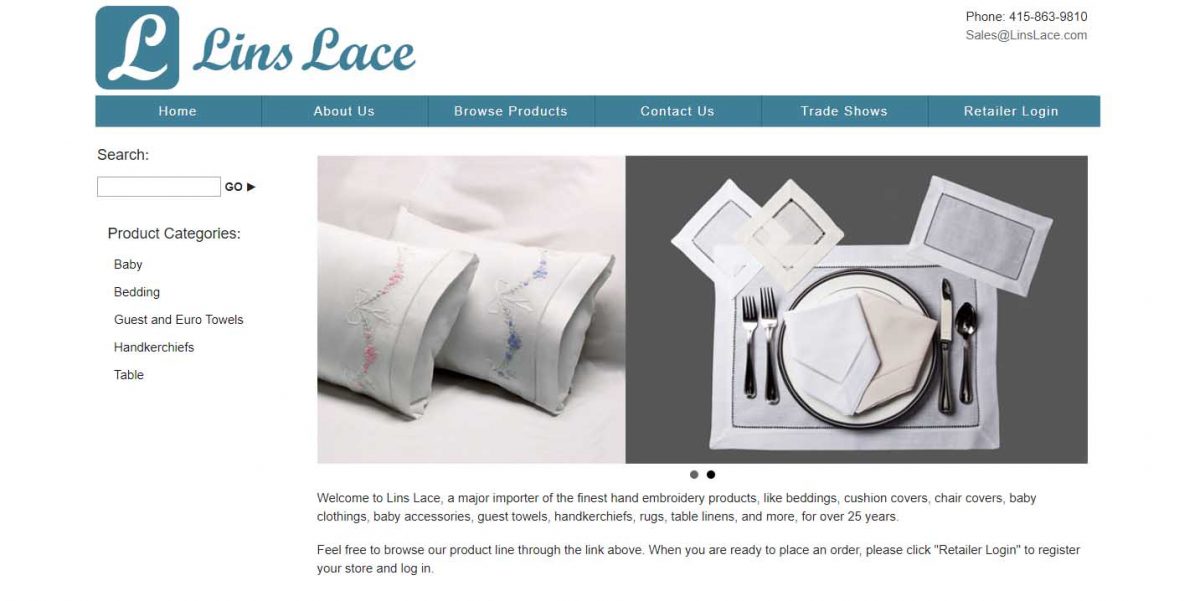 Lins Lace Opens Wholesale Site